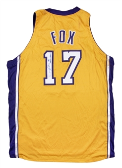 2000-01 Rick Fox Game Used & Signed Los Angeles Lakers Home Jersey (Fox LOA)